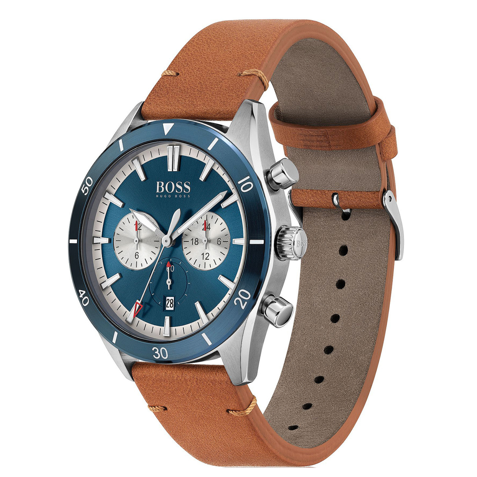 Hugo Boss Santiago pour homme en cuir tabac 1513860