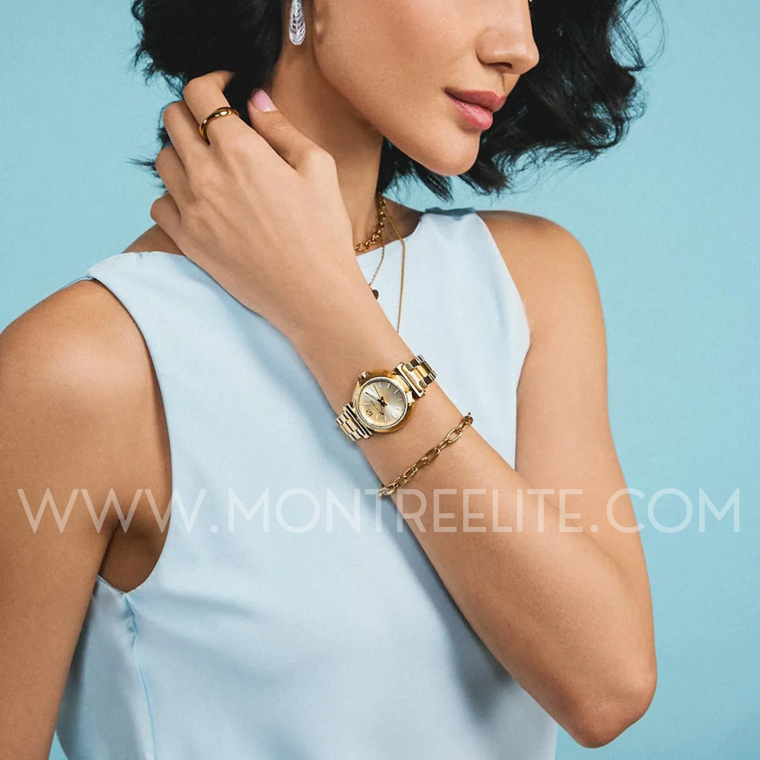 Montre femme Michael KORS Mini Maren Pavé Gold-Tone MK7516