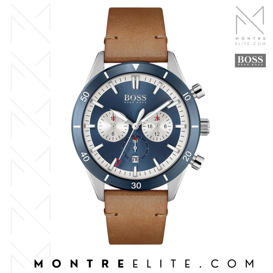 Hugo Boss Santiago pour homme en cuir tabac 1513860