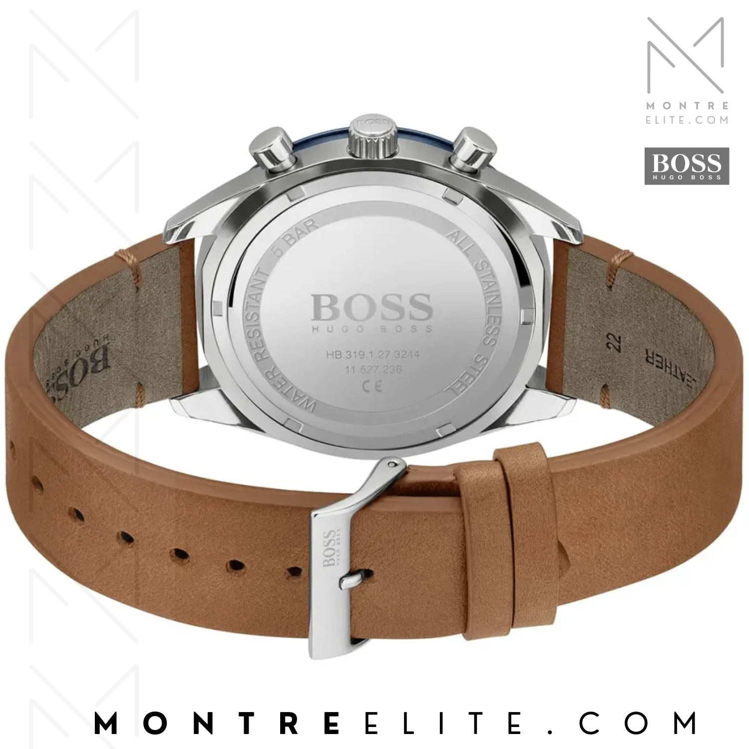 Hugo Boss Santiago pour homme en cuir tabac 1513860