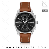 SKYTRAVELLER - Montre Chronographe Cadran Noir Bracelet Cuir Marron