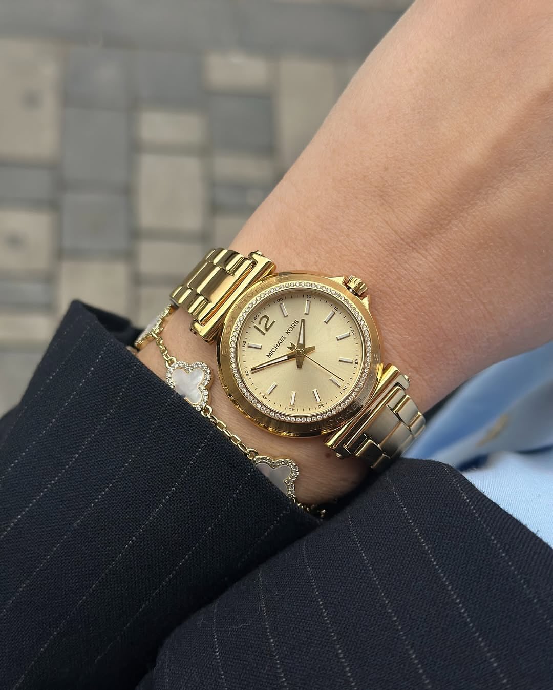 Montre femme Michael KORS Mini Maren Pavé Gold-Tone MK7516