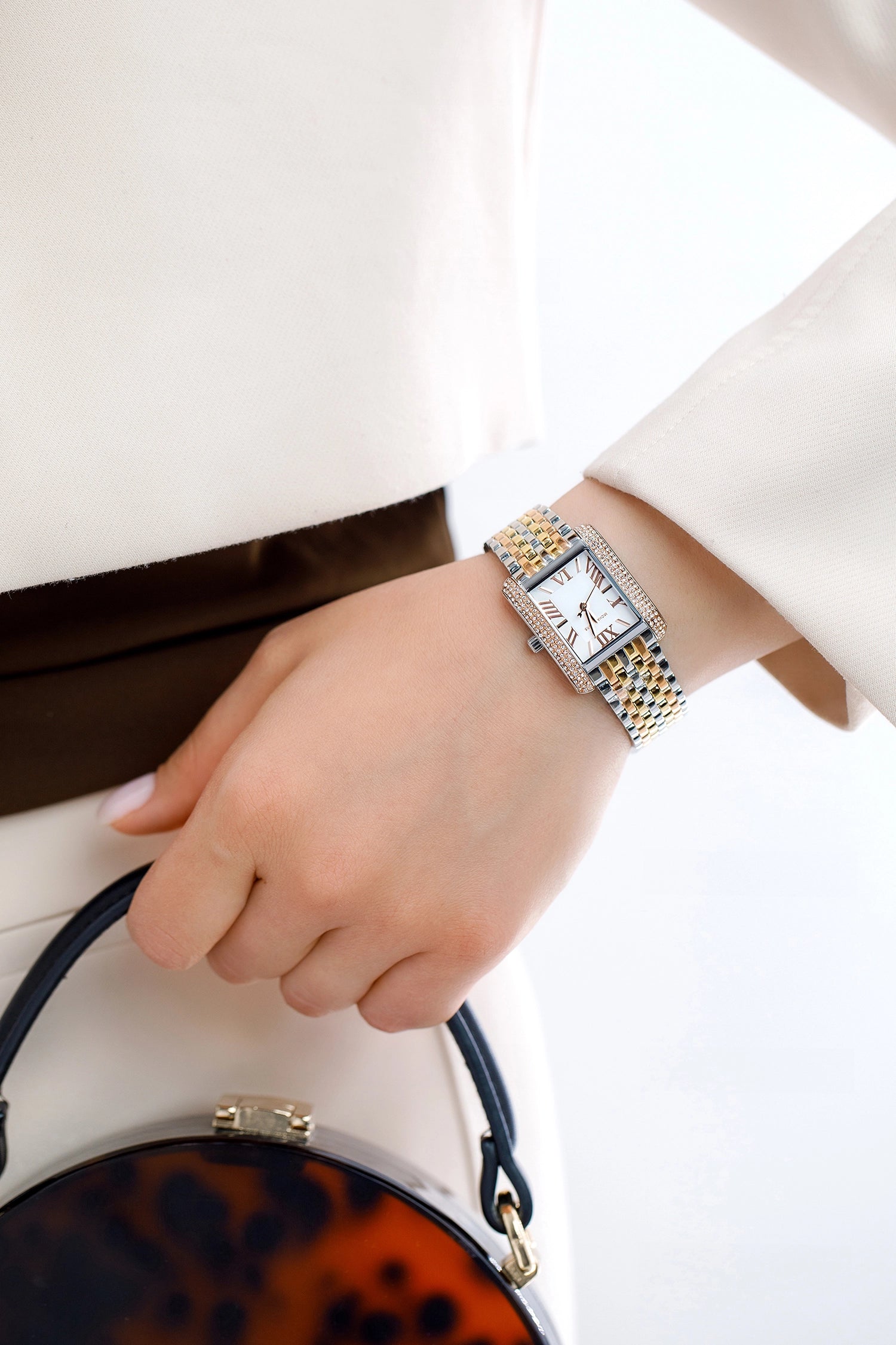 Montre femme Michael Kors Petite Emery Pavé Tri-Tone - MK4744