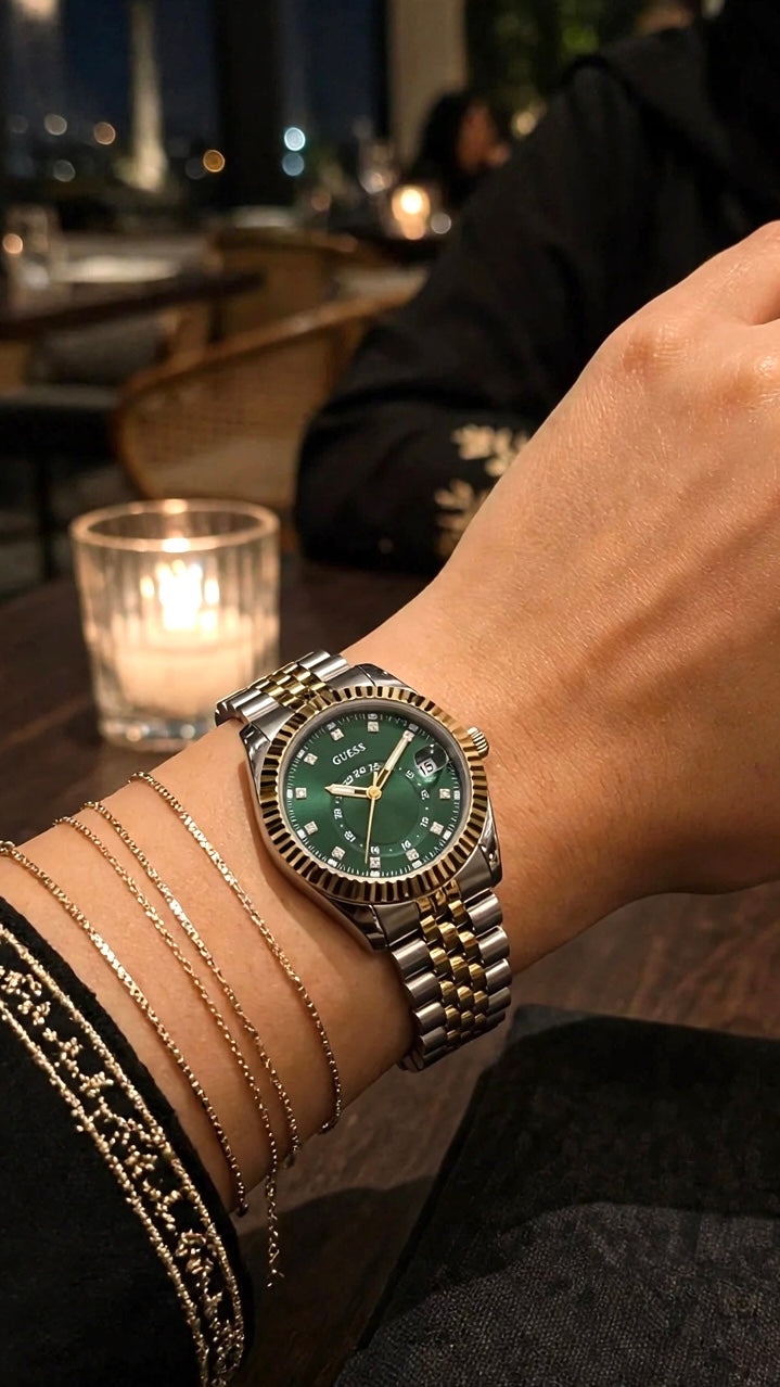 Montre Guess Jaden portée au poignet